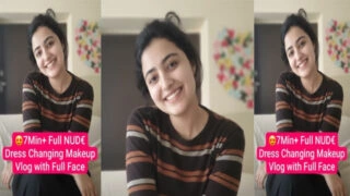 Desi GF Latest Viral Full Nude Dress Changing & Makeup Vlog MMS